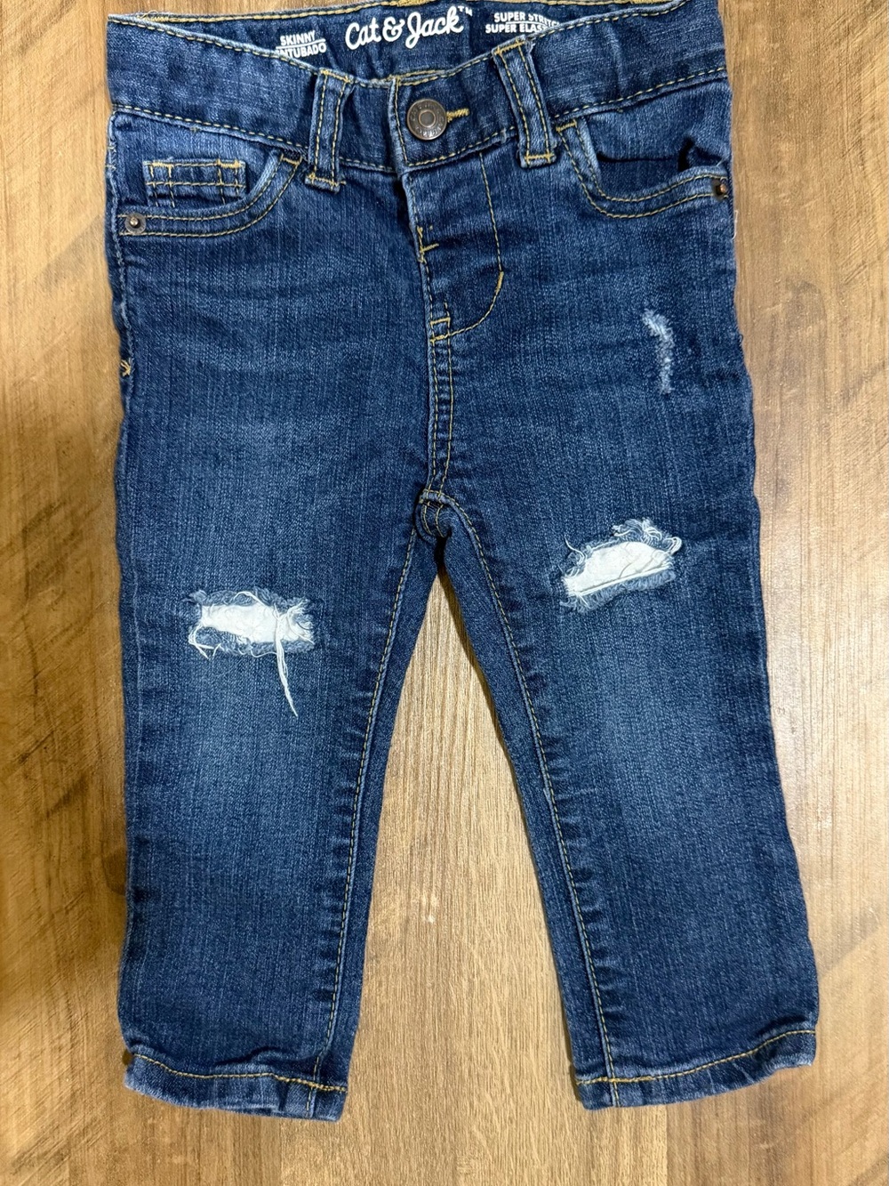 Cat & Jack kids' Dark Blue Distressed Jeans